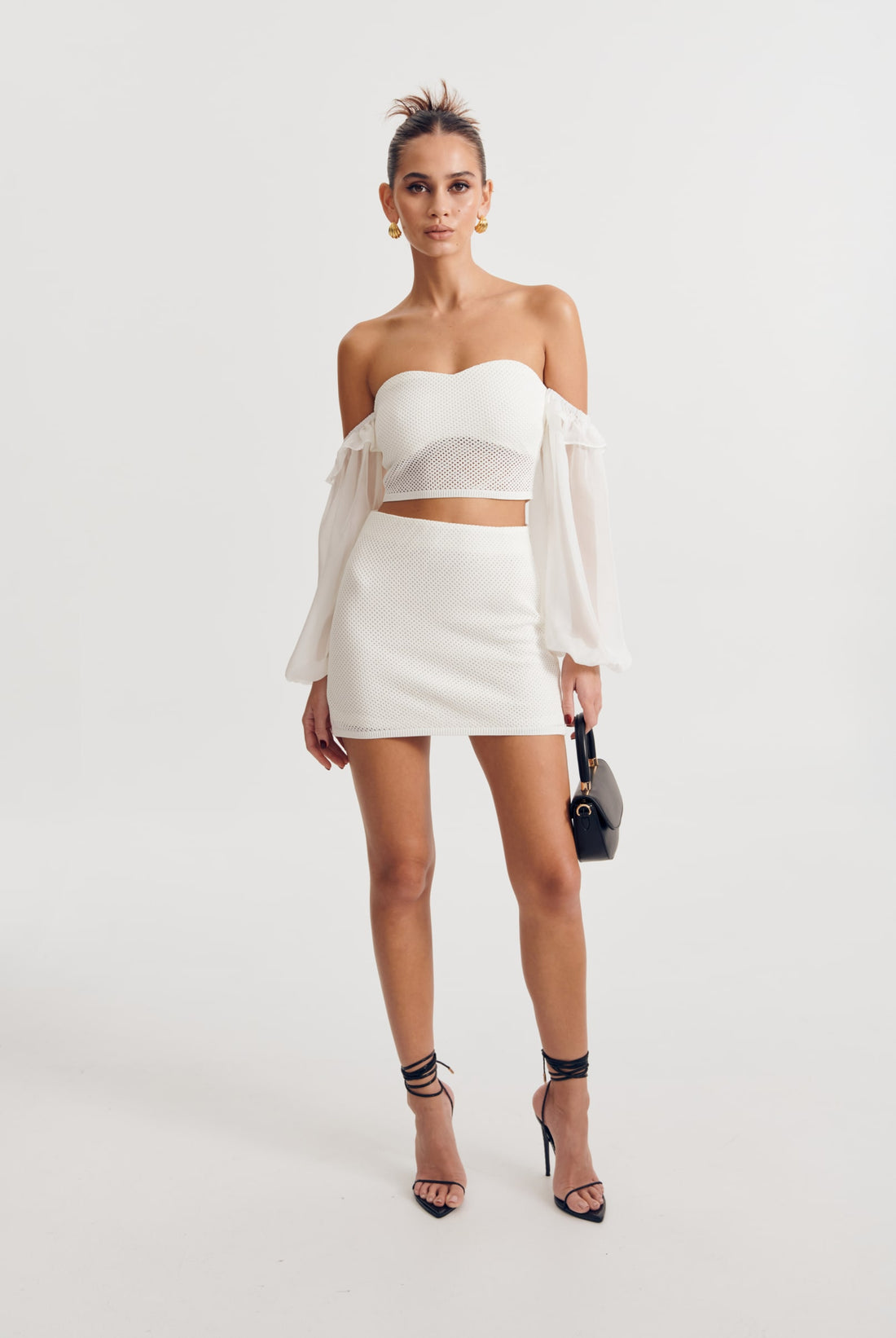 AMBER KNIT BUSTIER IVORY WHITE