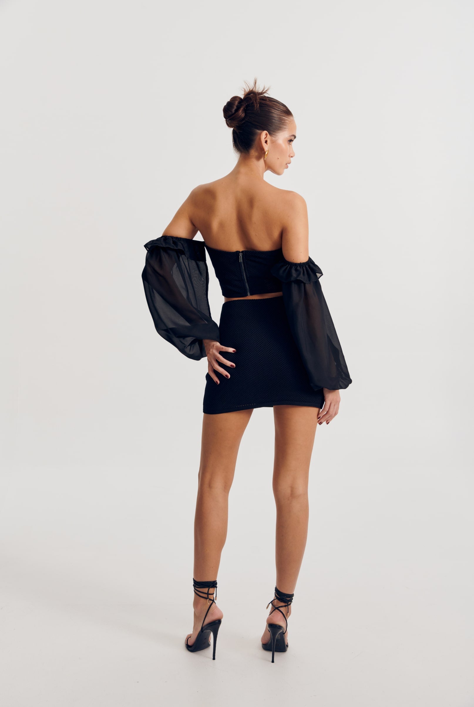 AMBER KNIT BUSTIER BLACK – Mandasen