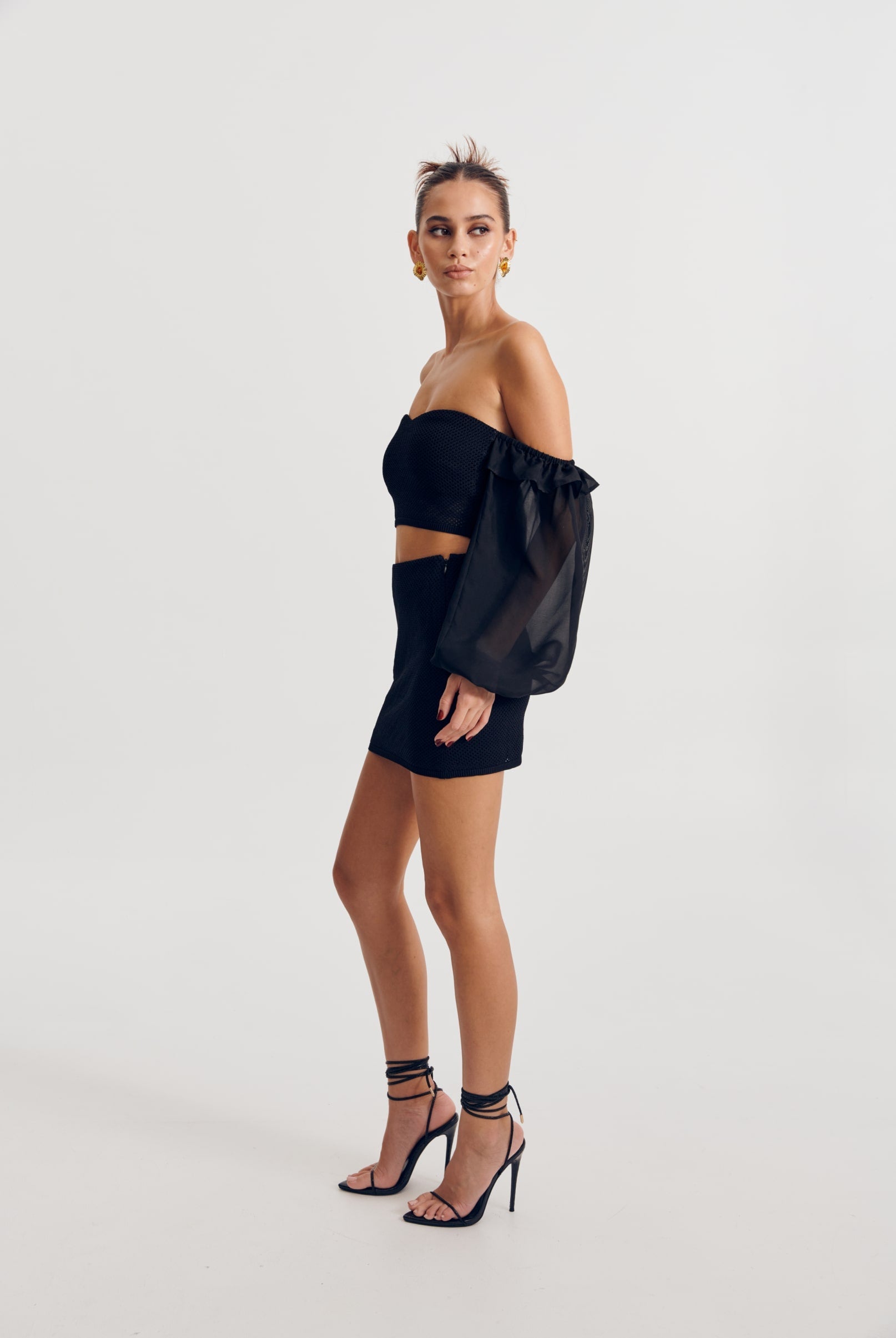 AMBER KNIT BUSTIER BLACK – Mandasen